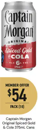 Dan Murphy's Captain Morgan Original Spiced Gold & Cola Cans offer