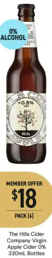 Dan Murphy's The Hills Cider Company Virgin Apple Cider 0% Bottles offer
