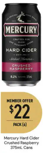 Dan Murphy's Mercury Hard Cider Crushed Raspberry Cans offer