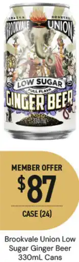Dan Murphy's Brookvale Union Low Sugar Ginger Beer Cans offer