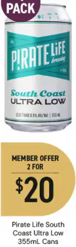 Dan Murphy's Pirate Life South Coast Ultra Low Cans offer