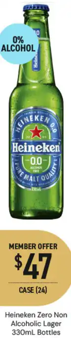Dan Murphy's Heineken Zero Non Alcoholic Lager Bottles offer