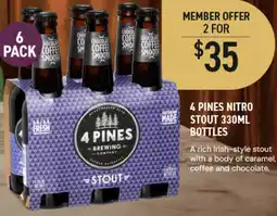 Dan Murphy's 4 Pines Nitro Made Stout Bottles offer