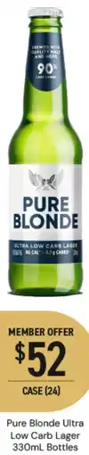 Dan Murphy's Pure Blonde Ultra Low Carb Lager Bottles offer