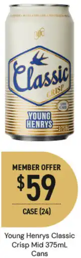 Dan Murphy's Young Henrys Classic Crisp Mid Cans offer