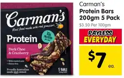 Spar Carman's Protein Bars offer