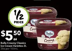 Ritchies Bulla Creamy Classics Ice Cream Varieties offer