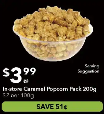 Ritchies In-store Caramel Popcorn Pack offer