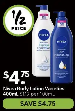 Ritchies Nivea Body Lotion Varieties offer