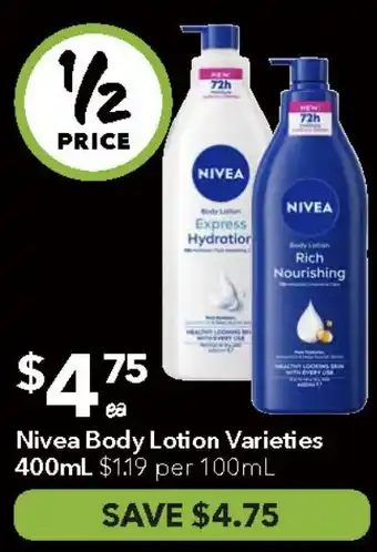 Ritchies Nivea Body Lotion Varieties offer