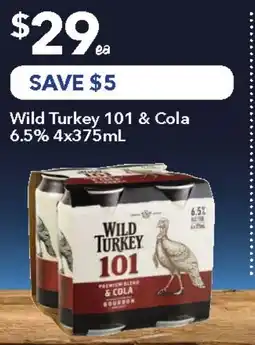 Ritchies Wild Turkey 101 & Cola 6.5% offer