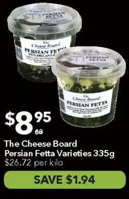 Ritchies The Cheese Board Persian Fetta Varieties offer