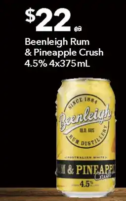 Ritchies Beenleigh Rum & Pineapple Crush 4.5% offer