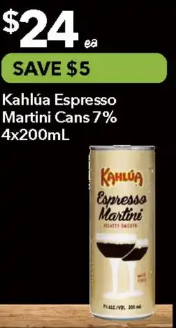 Ritchies Kahlúa Espresso Martini Cans 7% offer