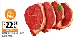 Supabarn Beef rump steak bulk back offer