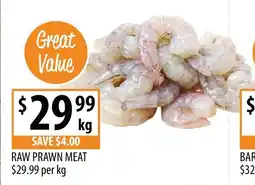 Supabarn Raw prawn meat offer