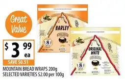 Supabarn Mountain bread wraps offer