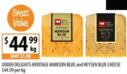 Supabarn Udder delights heritage mawson blue and heysen blue cheese offer