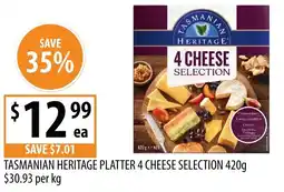Supabarn Tasmanian heritage platter 4 cheese selection offer
