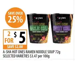 Supabarn A-sha hot ones ramen noodle soup offer