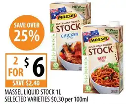 Supabarn Massel liquid stock offer