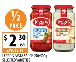 Supabarn Leggo's pasta sauce offer