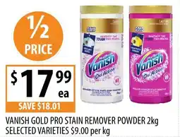 Supabarn Vanish gold pro stain remover powder offer