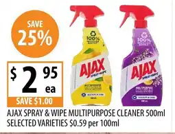 Supabarn Ajax spray & wipe multipurpose cleaner offer