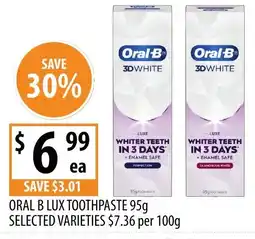 Supabarn Oral b lux toothpaste offer