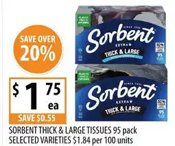 Supabarn Sorbent thick & large tissues offer