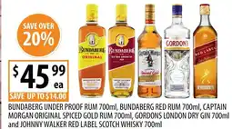 Supabarn Bundaberg under proof rum 700ml, offer