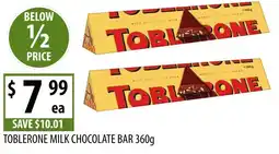 Supabarn Toblerone milk chocolate bar offer