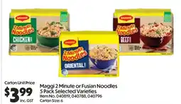 Campbells Wholesale Maggi 2 Minute or Fusian Noodles offer