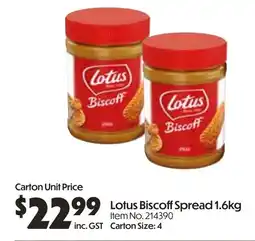 Campbells Wholesale Lotus Biscoff Spread offer