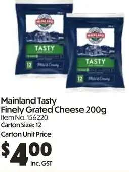 Campbells Wholesale Mainland Tasty Finely Grated Cheese offer