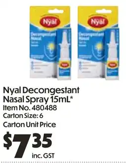 Campbells Wholesale Nyal Decongestant Nasal Spray offer