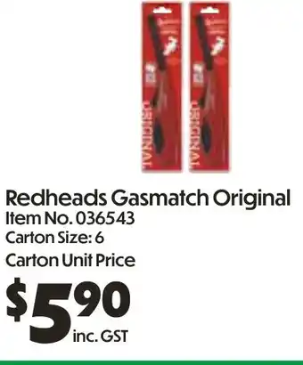 Campbells Wholesale Redheads Gasmatch Original offer