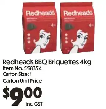 Campbells Wholesale Redheads BBQ Briquettes offer