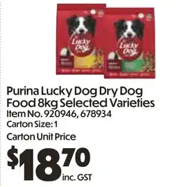 Campbells Wholesale Purina Lucky Dog Dry Dog Food offer