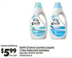 Campbells Wholesale Earth Choice Laundry Liquid offer