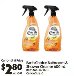 Campbells Wholesale Earth Choice Bathroom & Shower Cleaner offer