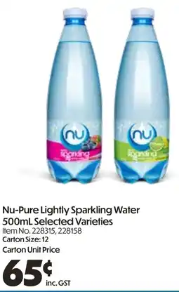 Campbells Wholesale Nu-Pure Lightly Sparkling Water offer