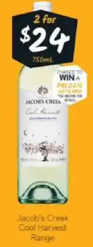 Cellarbrations Jacob's Creek Cool Harvest Range offer