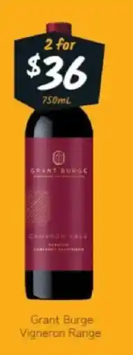 Cellarbrations Grant Burge Vigneron Range offer