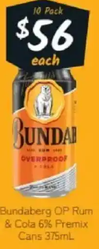 Cellarbrations Bundaberg OP Rum & Cola 6% Premix Cans offer