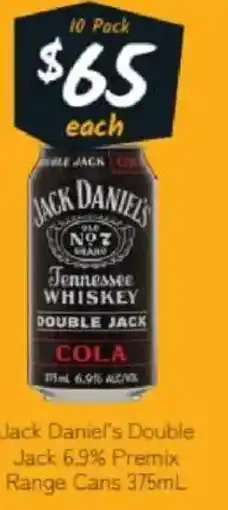 Cellarbrations Jack Daniel's Double Jack 6.9% Premix Range Cans offer