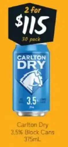 Cellarbrations Carlton Dry 3.5% Block Cans offer