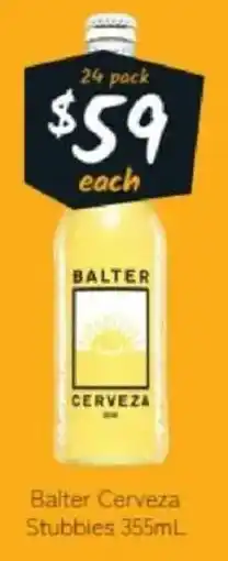 Cellarbrations Balter Cerveza Stubbies offer