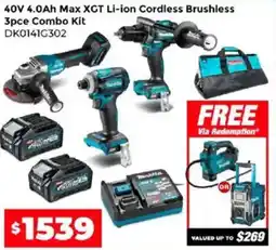 Sydney Tools 40v 4.0ah max xgt li-ion cordless brushless 3pce combo kit offer