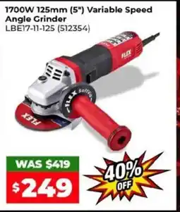 Sydney Tools 1700w 125mm (5") variable speed angle grinder offer